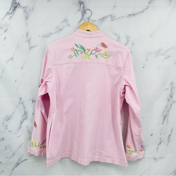 Quacker Factory Vintage Embroidered Floral Jacket Pink - Picture 5 of 6